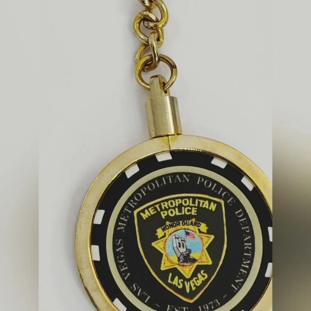 Las Vegas Keyring Gold Metal And Plastic